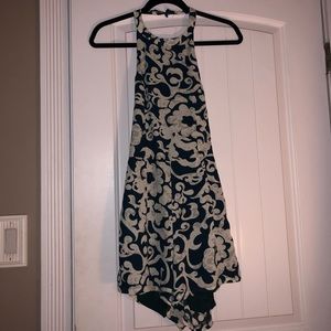 Emerald Green Damask Halter Romper TOBI NWT